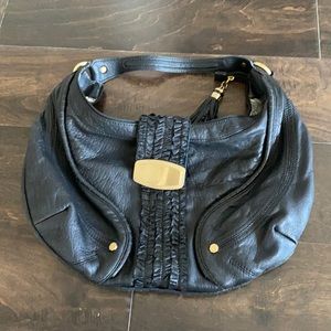 Bill Blass Black Shoulder Bag with Tassel